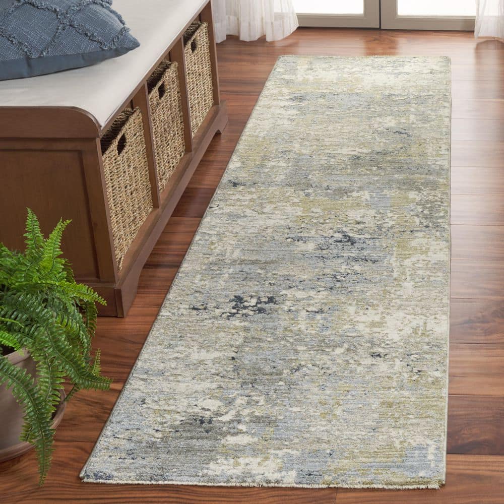 Treasures 2 ft. x 8 ft. Sage/Blue Distressed Runner Rug price history on PriceWatchPro
