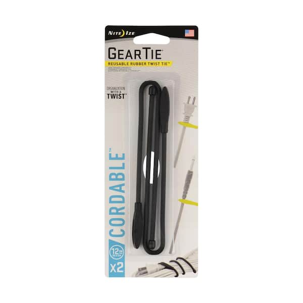 Nite Ize 12 in. Gear Tie Cordable Twist Tie, Black