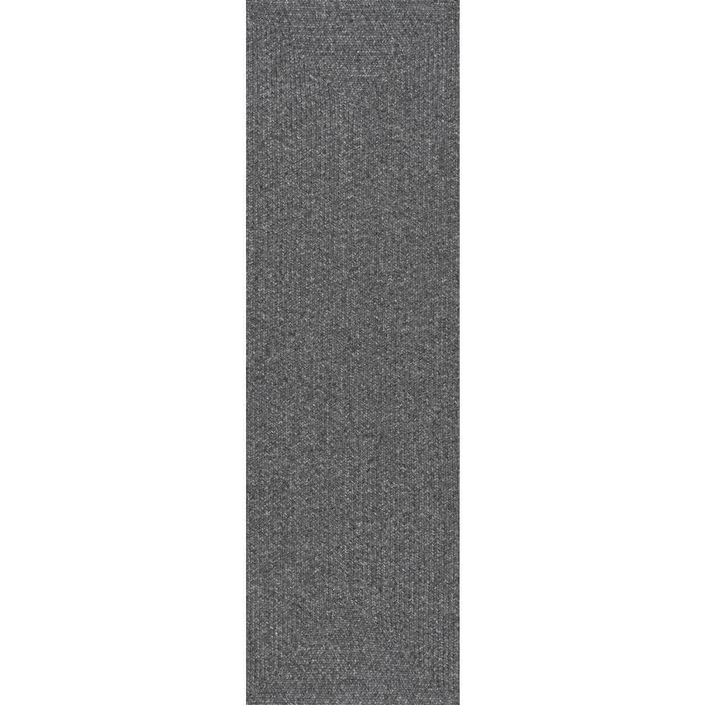 nuLOOM Lefebvre Casual Braided Charcoal 3 ft. x 6 ft. Indoor/Outdoor