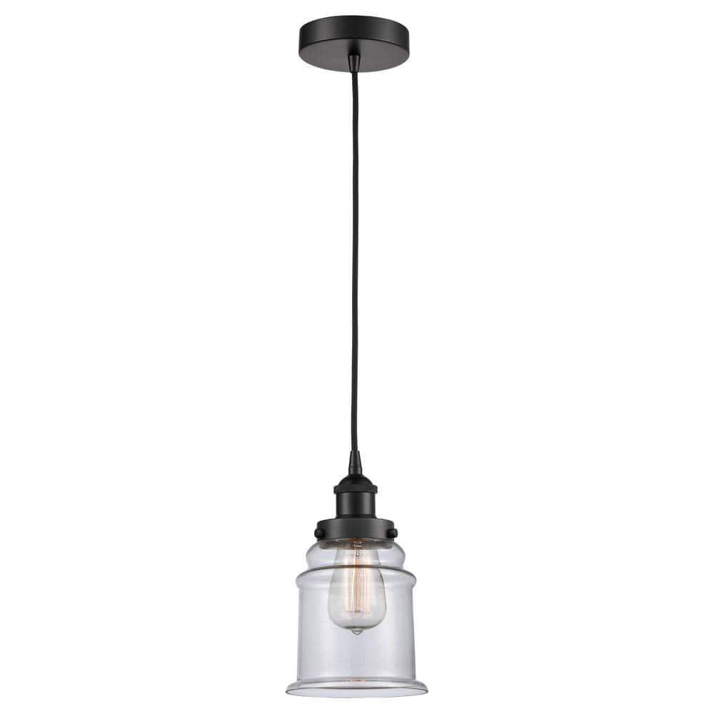 Canton 60-Watt 1-Light Matte Black Standard Mini Pendant Light with Clear Glass Shade, No Bulbs Included price history on PriceWatchPro