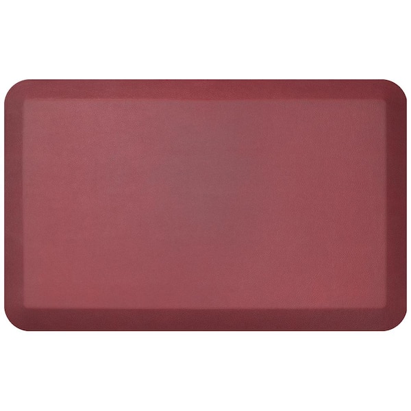 GelPro NewLife Designer Leather Grain Cranberry 20 in. x 32 in. Anti-Fatigue Comfort Kitchen Mat