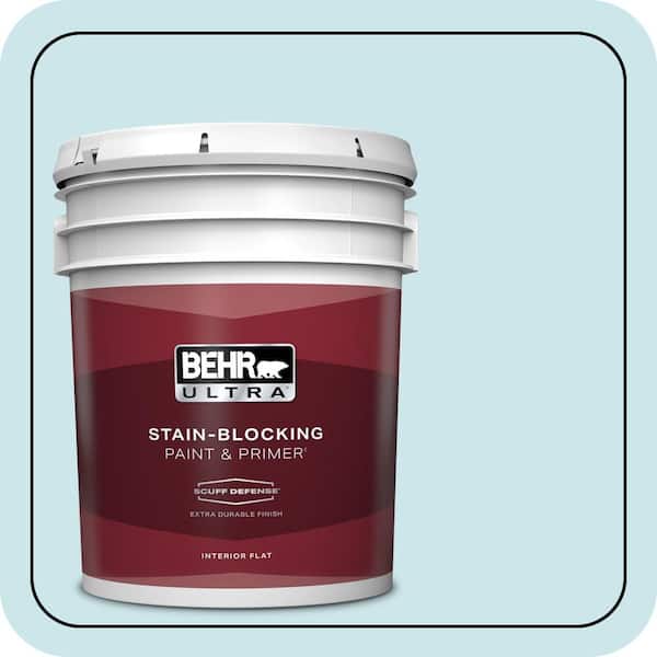 BEHR ULTRA 5 gal. #530C-2 Clear Water Extra Durable Flat Interior Paint & Primer