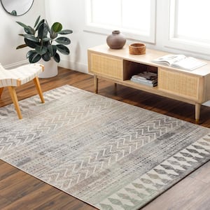 Haruhi Cream/Gray 5 ft. x 7 ft. Indoor/Outdoor Area Rug