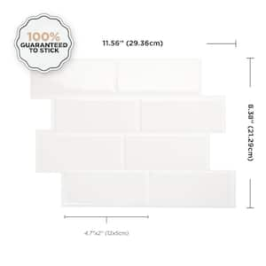 Metro Blanco White 11.56 in. x 8.38 in. Vinyl Peel and Stick Tile (3 sq. ft./4-pack)