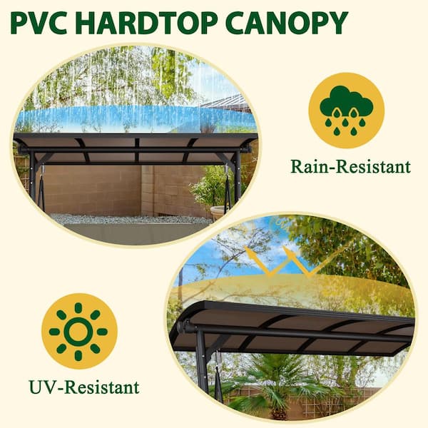 VEIKOUS 3-Person Patio Swing Outdoor with Adjustable