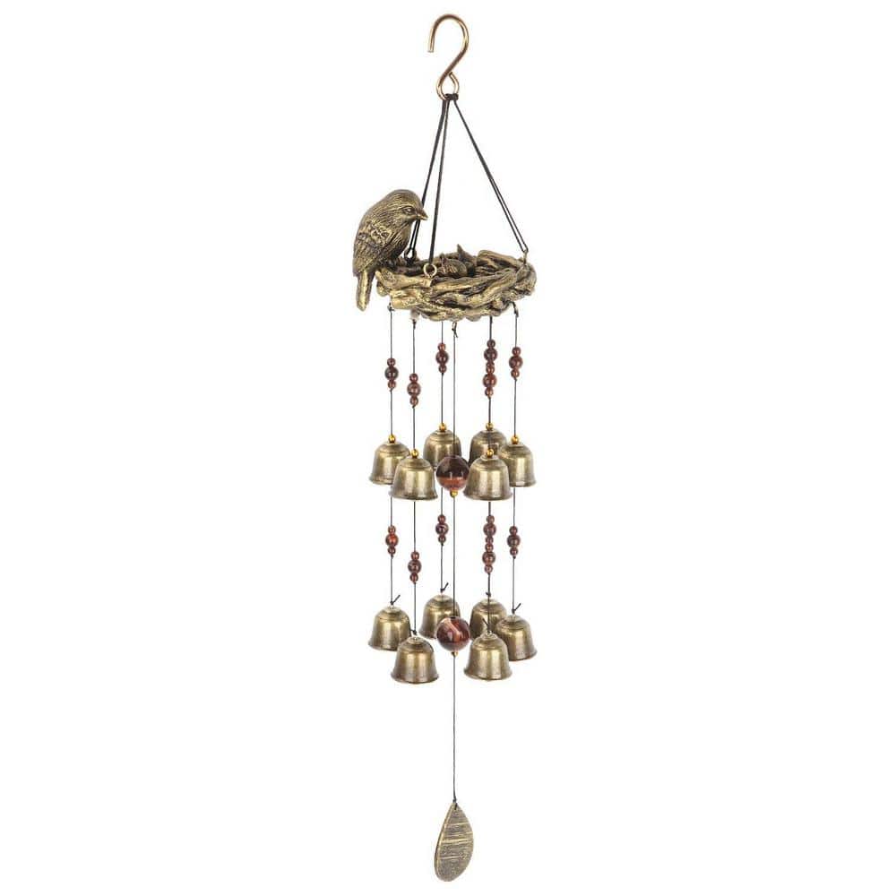 Bird Nest Wind Chime with 12 Wind Bells for Glory Mothers Love Gift, Garde