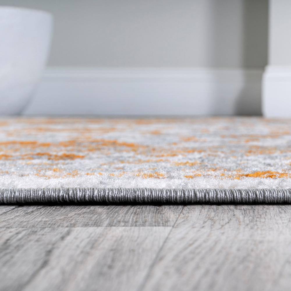 Indhira Ornate Orange and Cream Medallion Rectangular Rug