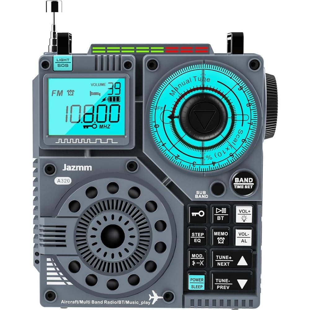 Lukyamzn Portable Shortwave Radio 5-Watt Bass Sound AIR/AM/FM/VHF/SW/WB ...