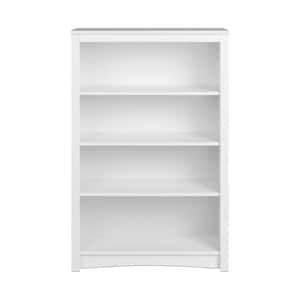 Home Office 31.5 in. in Wide White 4-Shelf Standard Bookcase
