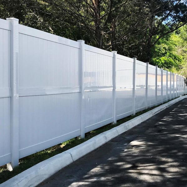 Betasten droefheid Kalksteen Weatherables Augusta 8 ft. H x 8 ft. W White Vinyl Privacy Fence Panel Kit  PWPR-3R-8X8 - The Home Depot