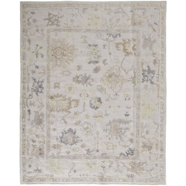 4 x 6 Tan, Ivory Floral Area Rug