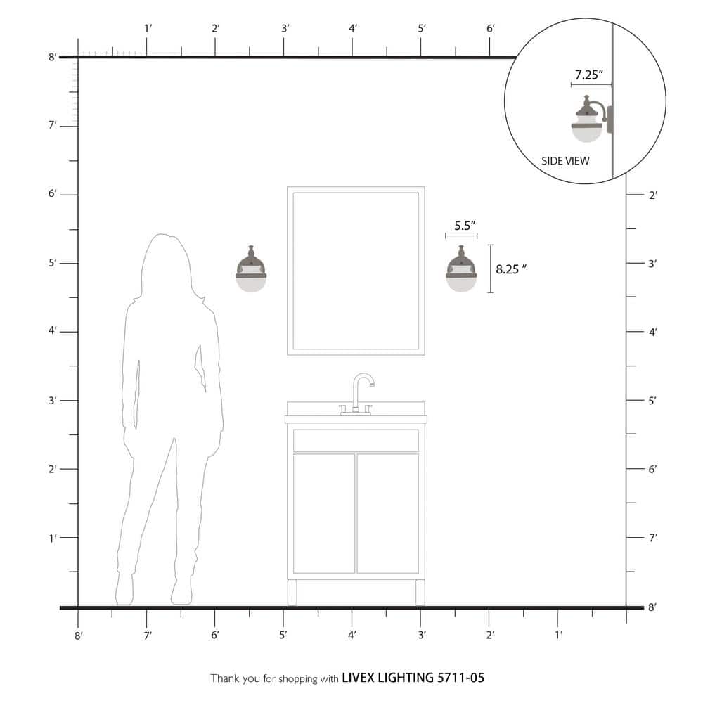 Sleek Industrial Polished Chrome 1-Light Bath Vanity with Hand Blown Opal Glass