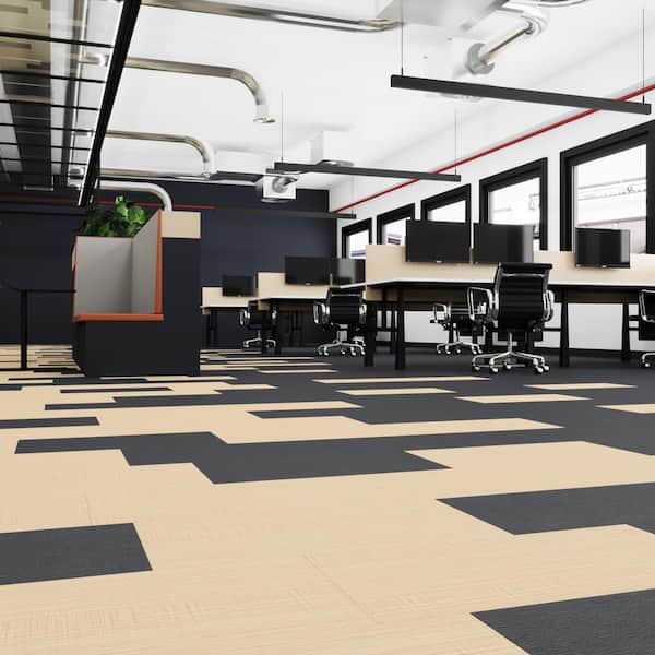 FabCore Caramel Weave 28 MIL x 12 in. W x 24 in. L Adhesive Waterproof Vinyl Tile Flooring (36 sqft/case)