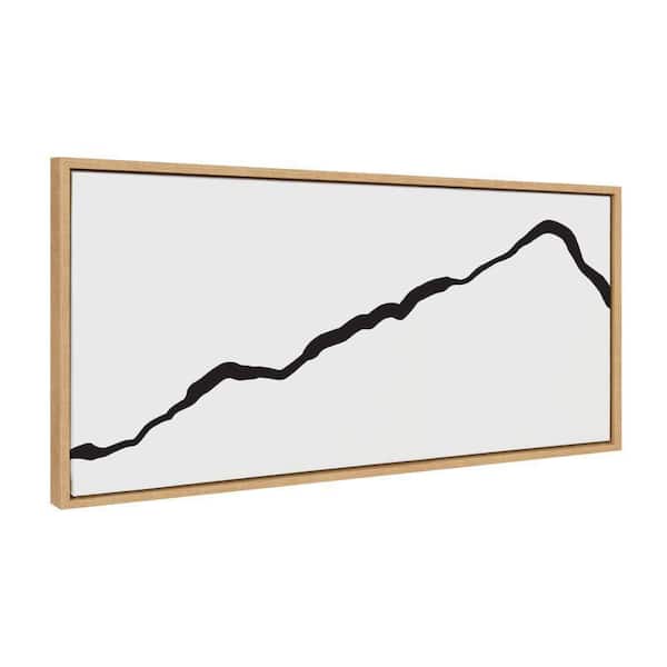 Kate and Laurel Sylvie Elevated Abstract Minimalist Mountain Landscape by the Creative Bunch Studio Framed Art Print 18 in. x 40 in.