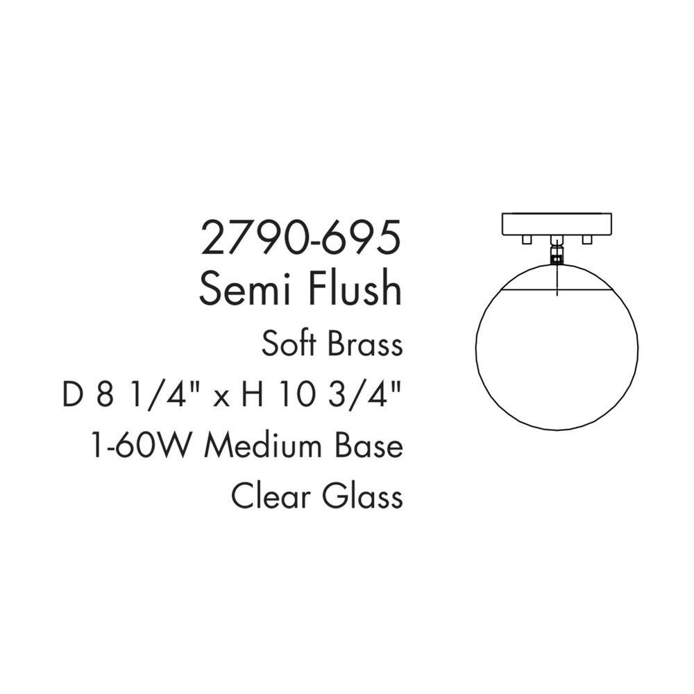 Auresa Modern Mini Pendant Light in Soft Brass with Clear Glass Orb