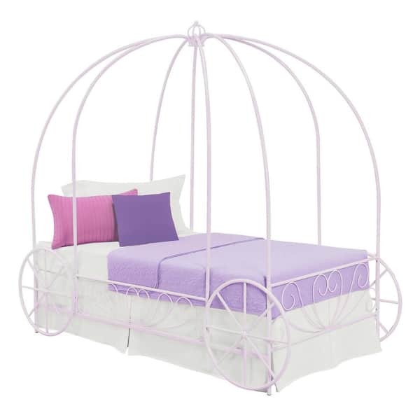DHP Luna Lilac Metal Carriage Twin Bed