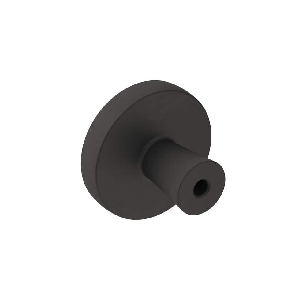Matte Black Round Steel Cabinet Knob with Mounting Hardware