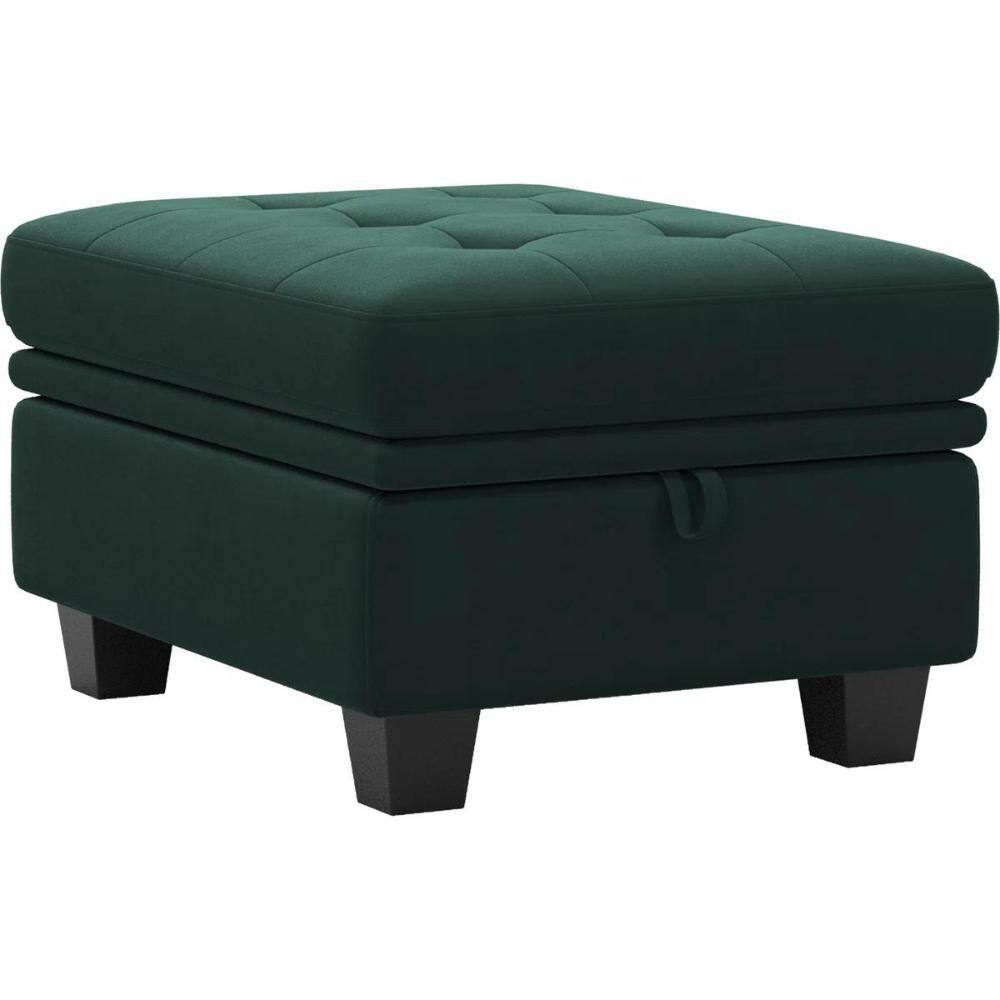 Velvet Rectangle Storage Ottoman Large Ottoman