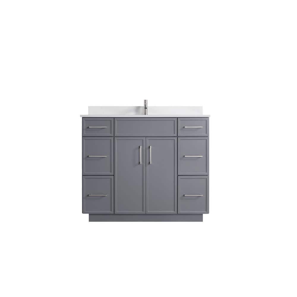 VSC 42in. W x 22in. D x 35in. H Single Sink Freestanding Bath Vanity in Gra