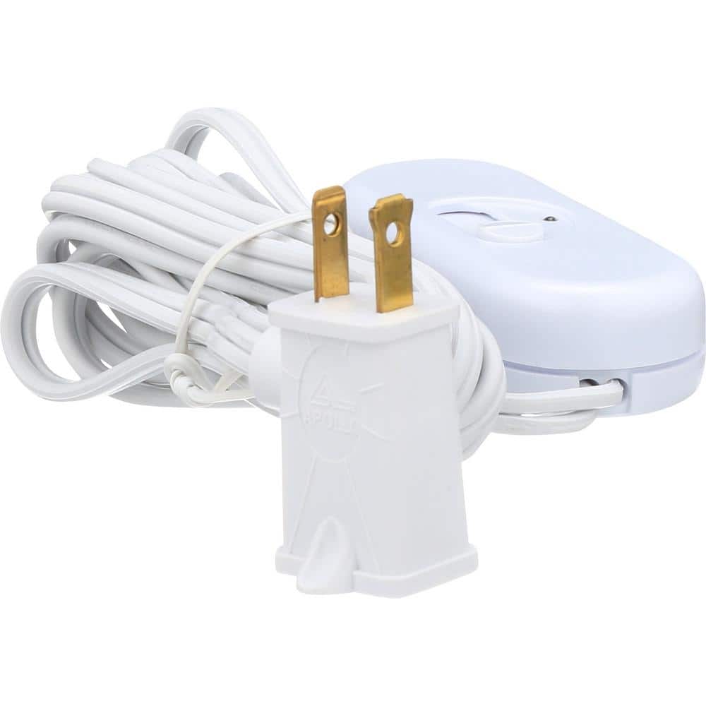 White Gloss Tabletop Lamp Dimmer with Slide Control