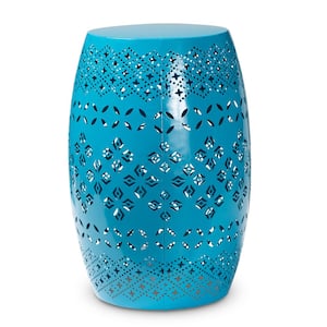 Lavinia Blue Metal Outdoor Side Table