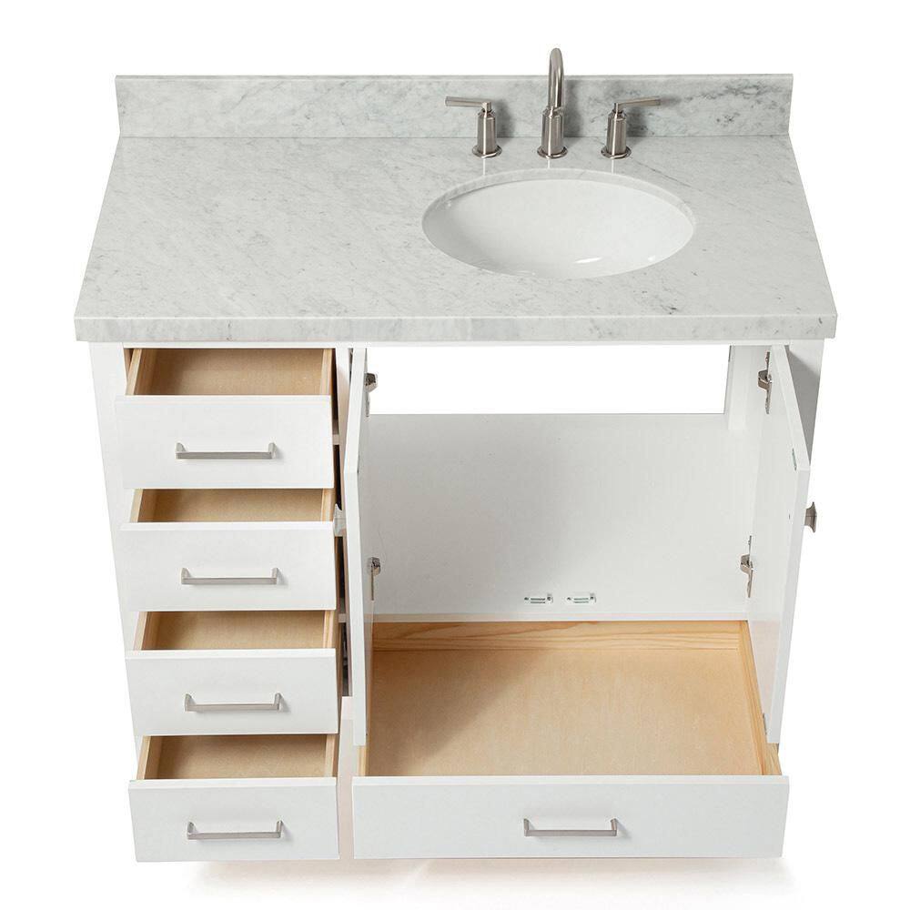 Cambridge 43" White Marble Top Single Basin Vanity