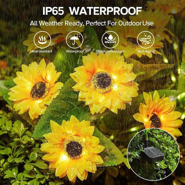 SenQWFa 18-Bright Solar Sunflower Lights, IP65 Waterproof