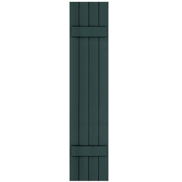 Winworks Wood Composite 15 in. x 72 in. Board and Batten Shutters Pair #638 Evergreen