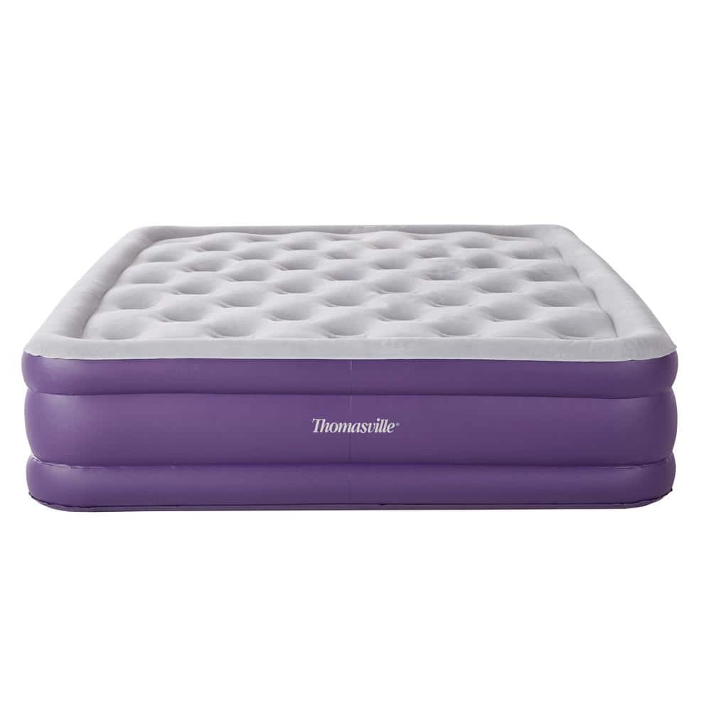 Full Purple Raised Air Mattress with Electric Pump