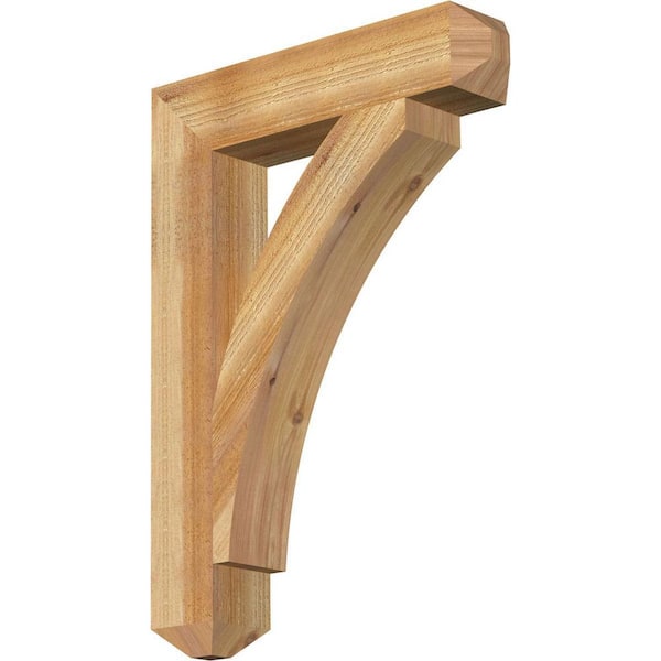 Ekena Millwork 4 in. x 28 in. x 20 in. Western Red Cedar Thorton Craftsman Rough Sawn Bracket