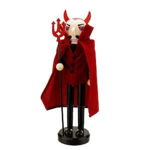 14 in. Red Devil Wooden Halloween Nutcracker