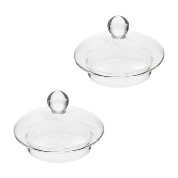 2-Pack Clear Glass Teapot Replacement Lid with Built-In Strainer Cover Teapot Accessories for Kitchen Use Set