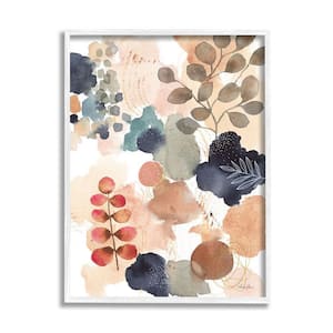 Abstract Botanical Shape Collage Modern Boho Painting by Laura Horn Framed Abstract Art Print 14 in. x 11 in.