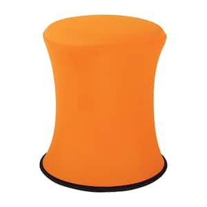 18"-26" Active Height Stool with White Frame and Orange Fabric