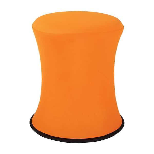 Office Star Products 18"-26" Active Height Stool with White Frame and Orange Fabric