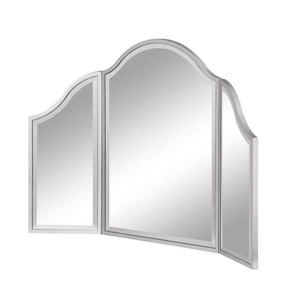 Unbranded Timeless Home 37 in. W x 24 in. H Contemporary Frameless Irregular Silver Mirror