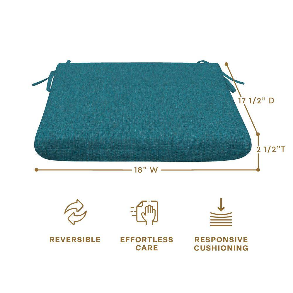 Teal Polyester Outdoor Dining Seat Cushions (Set of 2)