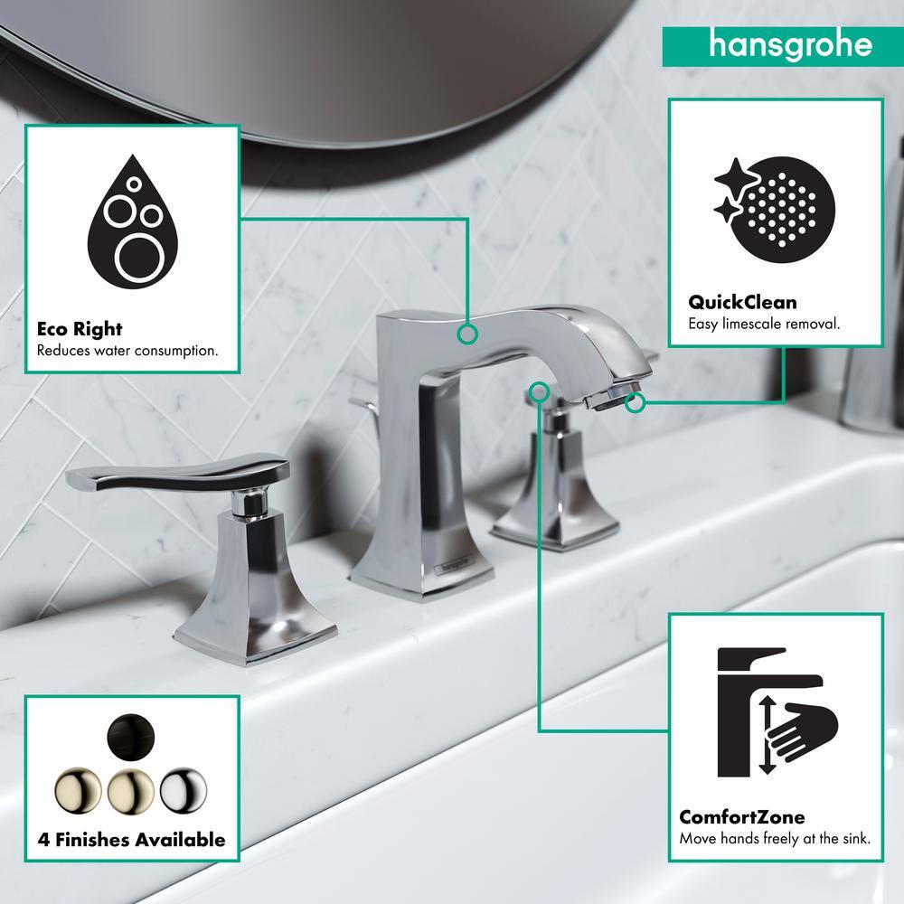 Polished Nickel Brass Widespread Bathroom Faucet with Dual Handles