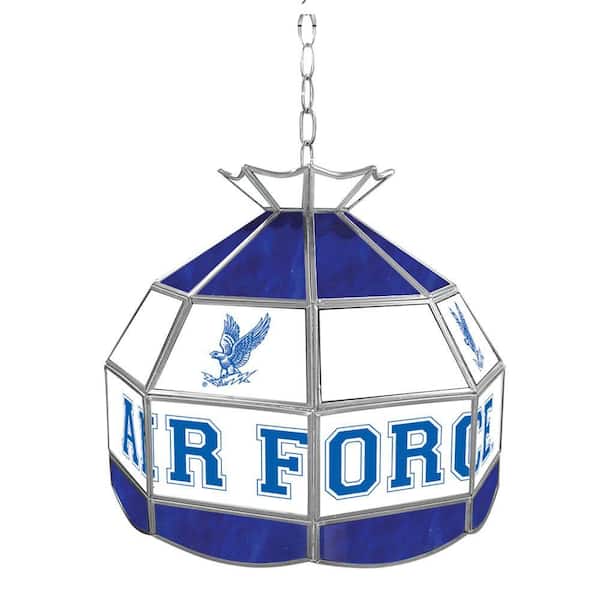Trademark Global Air Force Falcons 16 in. Gold Hanging Tiffany Style Billiard Lamp