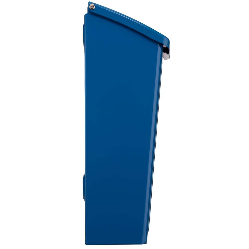 Marina Blue Steel Wall Mounted Mailbox