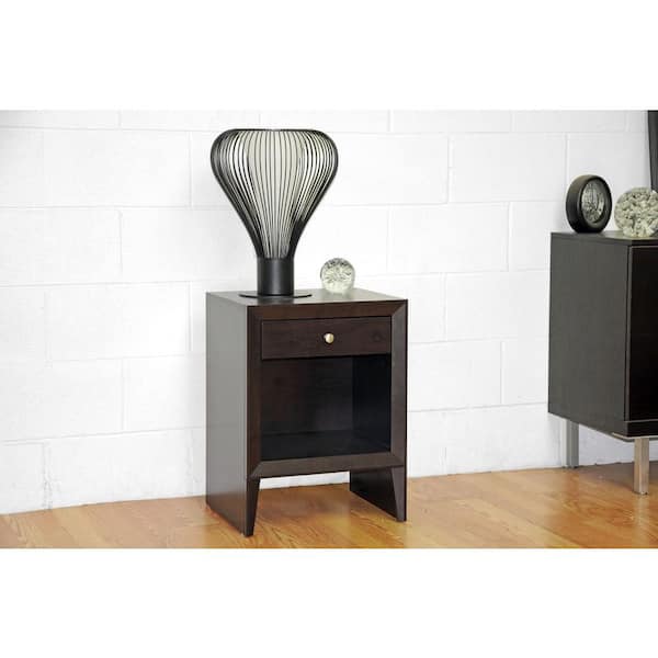 Baxton Studio Morgan 1 Drawer Dark Brown Nightstand 28862 4359 HD