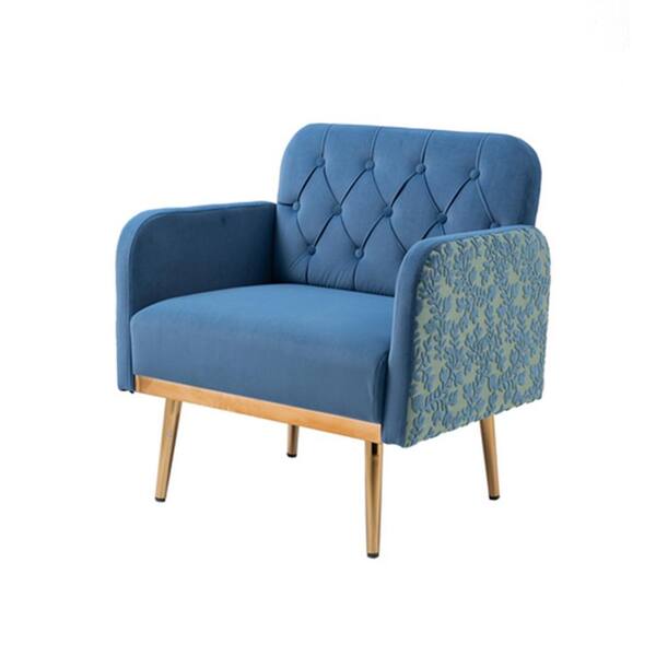 Donason Blue Velvet Accent Chair