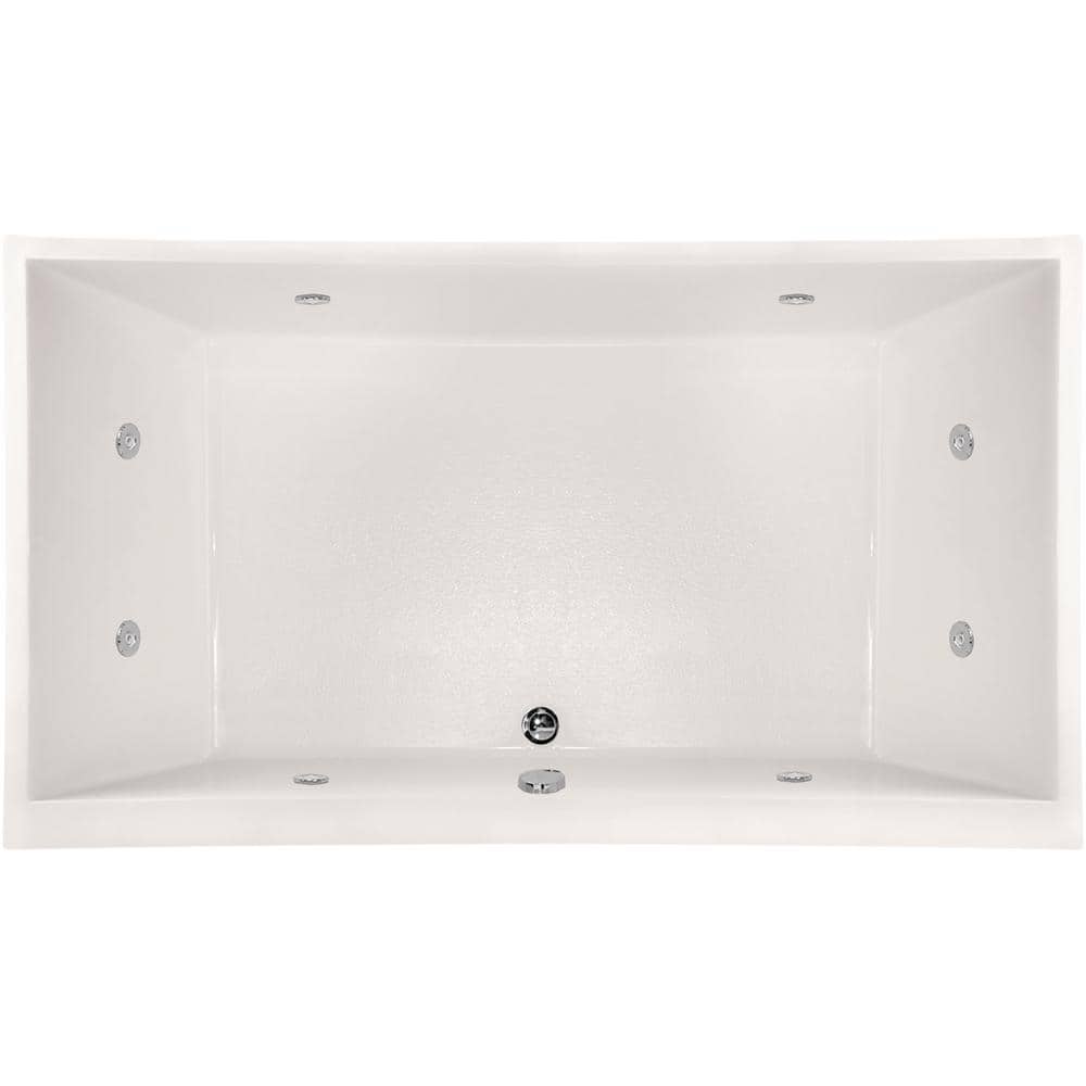 Eileen 74 in. x 38 in. Rectangular Drop-in Whirlpool Bathtub with Center Drain in White price history on PriceWatchPro
