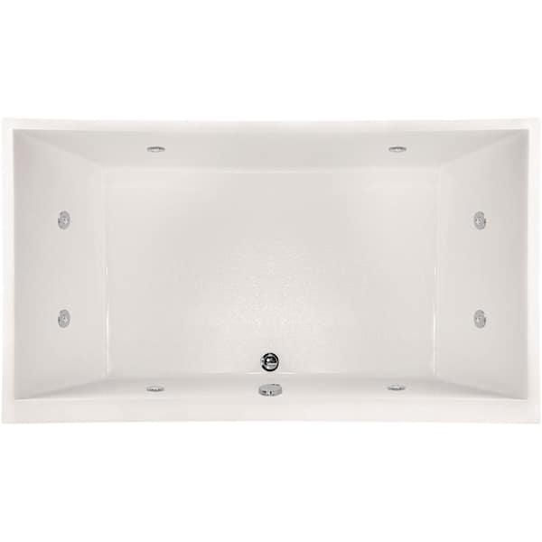 Hydro Systems Eileen 86 in. x 50 in. Rectangular Drop-in Combination Bathtub with Center Drain in White