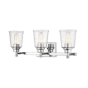 24 in. 3-Light Chrome Bath Vanity Light with Clear Seedy Glass