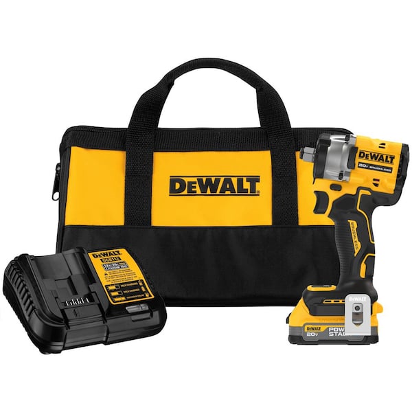 DEWALT 20V Lithium-Ion Cordless Compact 1/2 in. Impact Wrench Kit, (1)  1.7Ah Battery, and Charger DCF921E1 The Home Depot