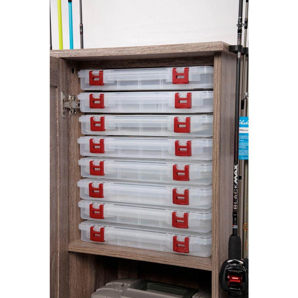 Barnwood Fishing Gear Storage Cabinet with Rod Holder