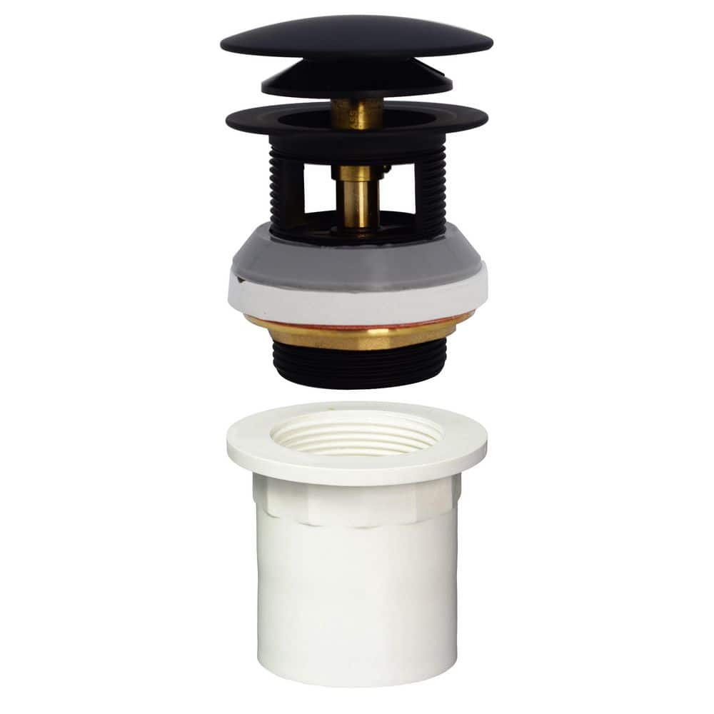 Integrated Overflow Drain 1-1/2 in. NPSM Coarse Thread Tip-Toe Mechanism with PVC Adapter in Matte Black price history on PriceWatchPro