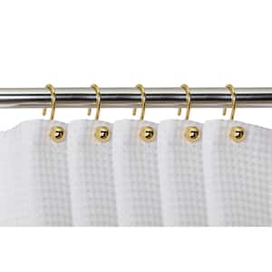 Ball Shower Curtain Hooks, Rustproof Aluminum Shower Curtain Hooks for Bathroom Shower Rods Curtains, Gold