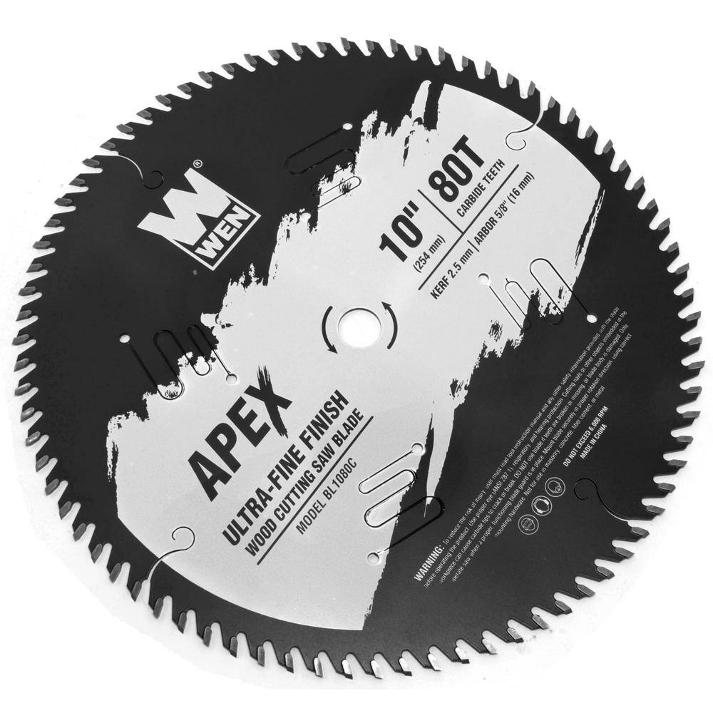 Apex 10-Inch 80-Tooth Carbide-Tipped Wood Cutting Saw Blade